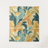 Vintages Paisley-Inspiriert Leaf-Muster (1) Wandteppich (Vorderseite)