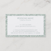 Vintages Paisley-Muster in Oliven Visitenkarte (Rückseite)