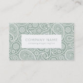 Vintages Paisley-Muster in Oliven Visitenkarte (Vorderseite)
