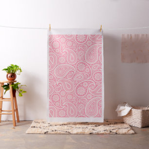 Vintages Paisley-Muster in Rosa und Weiß Stoff