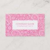 Vintages Paisley-Muster in Rosa und Weiß Visitenkarte (Vorderseite)