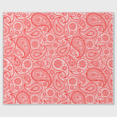 Vintages Paisley-Muster in Rot und Weiß Geschenkpapier (Flach)