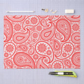 Vintages Paisley-Muster in Rot und Weiß Seidenpapier