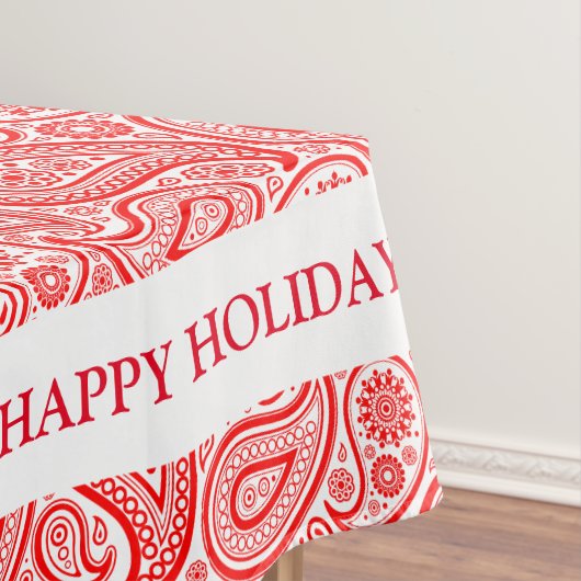 Vintages Paisley-Muster in Rot und Weiß Tischdecke (Beispiel)