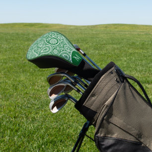 Vintages Paisley-Muster in Weiß und Grün Golf Headcover