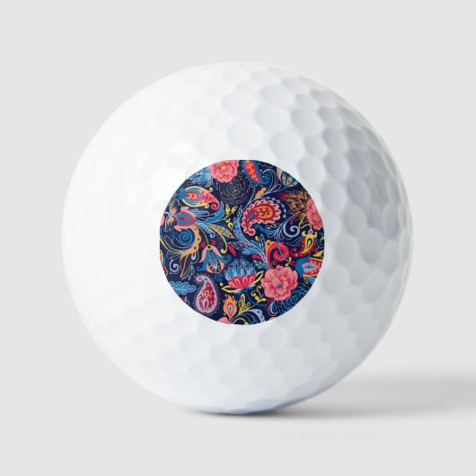 Vintages Paisley Nahtloses Muster Golfball (Vorderseite)