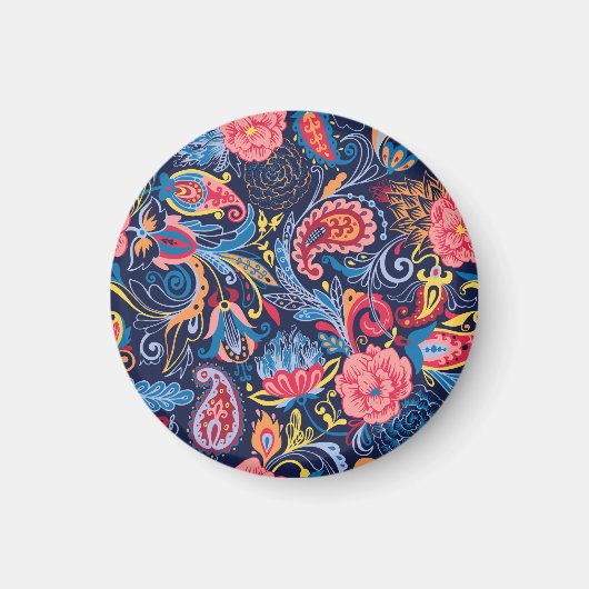 Vintages Paisley Nahtloses Muster Magnet (Vorne)