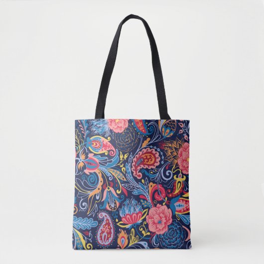 Vintages Paisley Nahtloses Muster Tasche (Vorderseite)