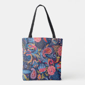Vintages Paisley Nahtloses Muster Tasche (Rückseite)