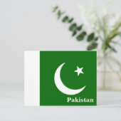 Vintages Pakistan Flaggenreisen Tourismus Postkarte (Stehend Vorderseite)