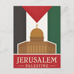 Vintages Palästina Jerusalem Reisen Aquarell Postkarte