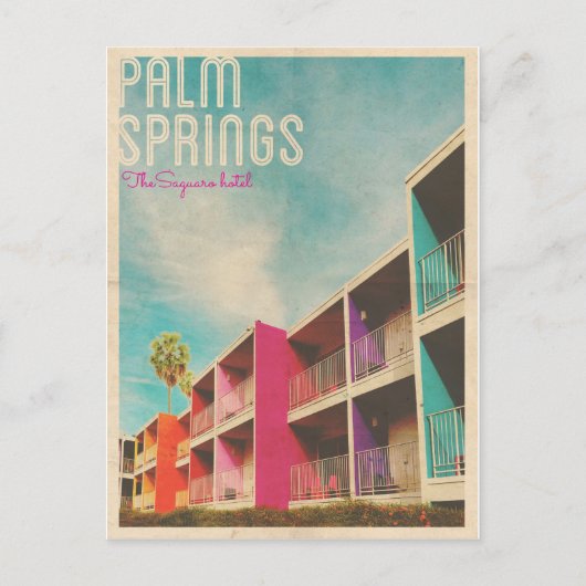 Vintages Palm Spring Hotel Postkarte (Vorderseite)