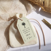 Vintages Palmenbaum-HochzeitsBrautparty Geschenkanhänger