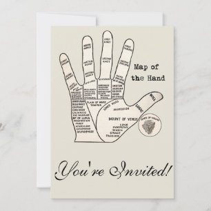 Vintages Palmlesen Einladung