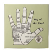 Vintages Palmlesen Fliese (Vorderseite)