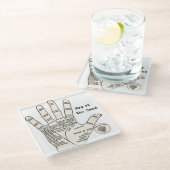 Vintages Palmlesen Glasuntersetzer (Schrägansicht)