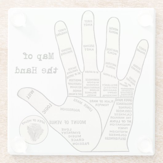 Vintages Palmlesen Glasuntersetzer (Rückseite)