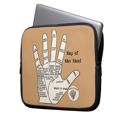 Vintages Palmlesen Laptopschutzhülle (Vorderseite Links)