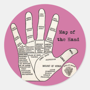 Vintages Palmlesen Runder Aufkleber