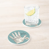 Vintages Palmlesen Sandstein Untersetzer (Seite)