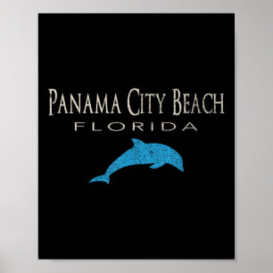 Vintages Panama City Beach Fl Dolphin T Shirt Poster