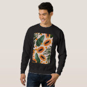Vintages Papaya Frucht Muster Art Sweatshirt (Vorne ganz)