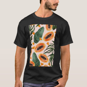 Vintages Papaya Frucht Muster Art T-Shirt