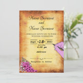 Vintages Papier Einladung (Stehend Vorderseite)