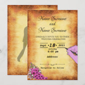 Vintages Papier Einladung (Vorne/Hinten)