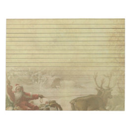 Vintages Papier für Santa & Sleigh Notizblock
