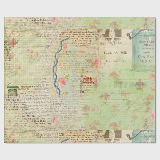 Vintages Papier Geschenkpapier (Flach)