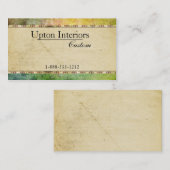 Vintages Papier, grüner Batik Visitenkarte (Vorne/Hinten)
