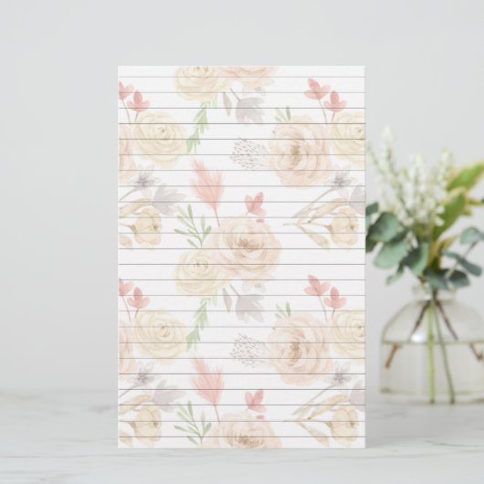 Vintages Papier mit Blumenbindung (Stehend Vorderseite)