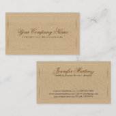 Vintages Papier mit Goldbindung Visitenkarte (Vorne/Hinten)