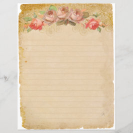 Vintages Papier mit Rose Junk Journal