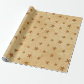 Vintages Papier mit Sternen, braun Geschenkpapier (Ungerollt)
