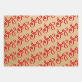 Vintages Papier Red White Script Frohe Weihnachten (Vorderseite)