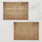 Vintages Papier Save the Date Begleitkarte (Vorne/Hinten)