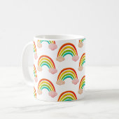 Vintages Papier schneiden Regenbogen und Wolken Kaffeetasse (Vorderseite Links)