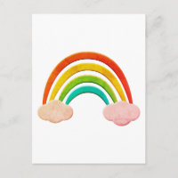 Vintages Papier schneiden Regenbogen und Wolken
