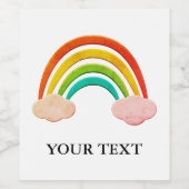 Vintages Papier schneiden Regenbogen und Wolken Weinetikett (Einzelnes Label)