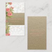 Vintages Papier, Spitze, Rose Visitenkarte (Vorne/Hinten)