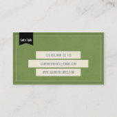Vintages Papier und Band - Grün Visitenkarte (Rückseite)