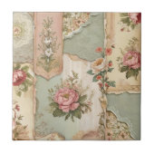 Vintages Papier und Blume Fliese (Vorderseite)