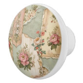 Vintages Papier und Blume Keramikknauf (Rechts)