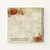 Vintages Papier und Rose-Notebook Notizbuch (Rückseite)
