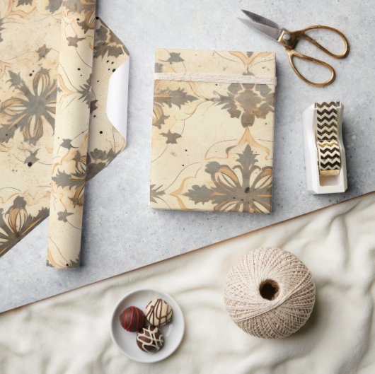 VINTAGES PAPIER-WRAPPING-PAPIER GESCHENKPAPIER (Kunsthandwerk)