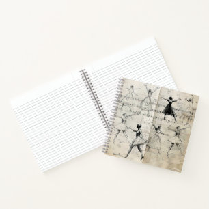 Vintages Papier zu Tanzbewegungen Notizblock