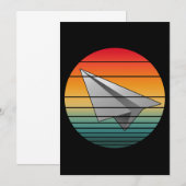 Vintages Papierflugzeug Einladung (Vorne/Hinten)