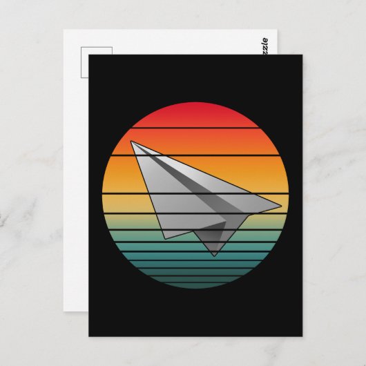 Vintages Papierflugzeug Postkarte (Vorne/Hinten)